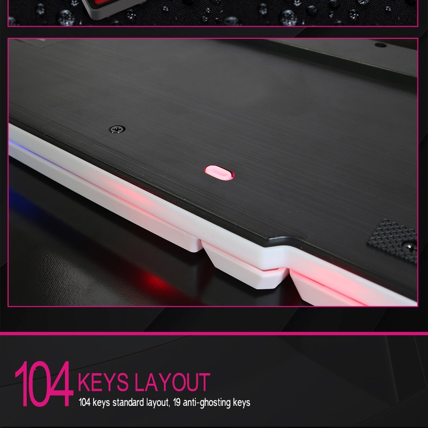 iMice Gaming Keyboard 7 Colors LED Backlit USB Wired Gamer Keyboard Professional Gaming Keyboard for PC Desktop Laptop Computer