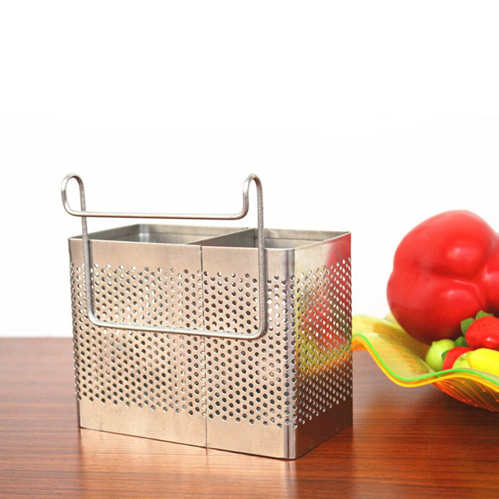 2pcs Chopsticks Storage Rack Cutlery Holder Stainless Steel Chopsticks Holder Hanging Cutlery Drying Basket Tableware Drainer