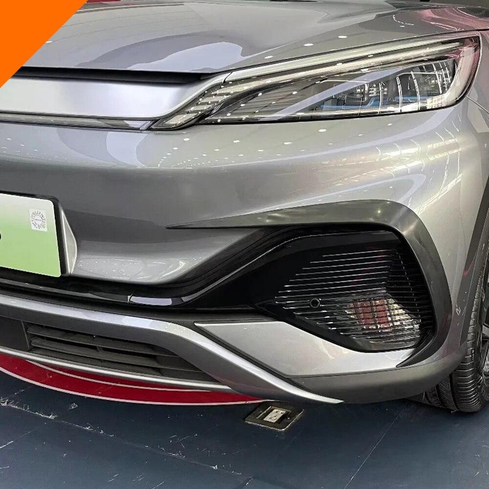 For BYD ATTO 3 Yuan Plus 2022 2023 Car Front Fog Light Knife Eyebrow Sticker Cover Front Bumper Look Sticker Frame Accessories