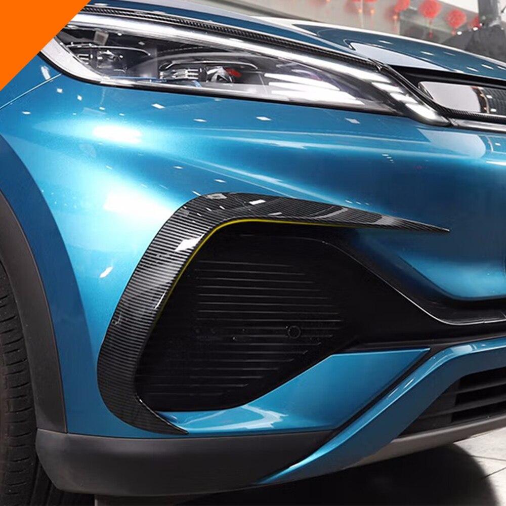 For BYD ATTO 3 Yuan Plus 2022 2023 Car Front Fog Light Knife Eyebrow Sticker Cover Front Bumper Look Sticker Frame Accessories