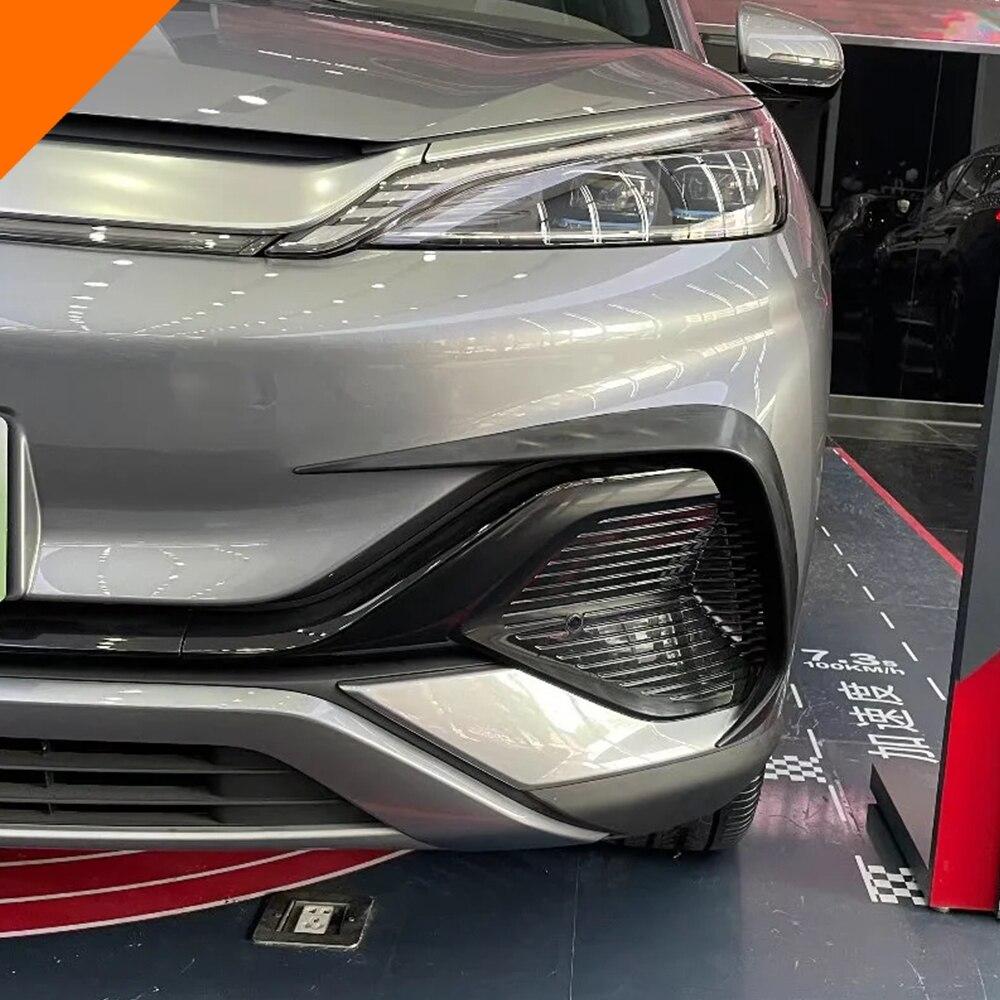 For BYD ATTO 3 Yuan Plus 2022 2023 Car Front Fog Light Knife Eyebrow Sticker Cover Front Bumper Look Sticker Frame Accessories